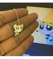 Kişiye Özel 925 Ayar Gümüş Powerpuff Girls 'Bubbles' Kolye