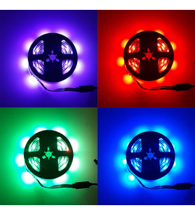 2 Metre RGB Şerit Led Seti Adaptörlü ve Uzaktan Kumandalı