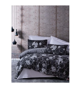 Cotton Box Rf Dark -Round Gri- Çift Kişilik Nevresim Takımı