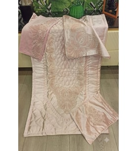 NİVEMESHOME PEMBE YASEMİN 4 PARÇA ESTELİCA SECCADE SETİ