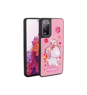 Samsung Galaxy S20 FE Uyumlu Kılıf Parlayan Kabartmalı İkonik Figürlü Zore Amas Silikon Kapak (Pembe)