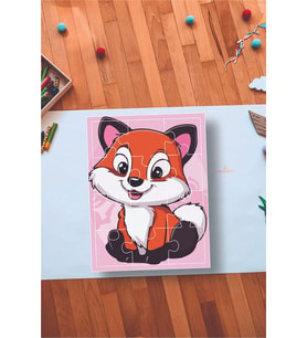 Sevimli Tilki Eğitici 12 Parça Mdf Puzzle (Çok Renkli)