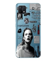 Oppo A15 / A15S Uyumlu Taylor Swift Desenli Şeffaf Telefon Kılıfı