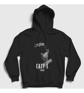 Presmono Unisex Siyah Straight Outta Compton Easy E Kapüşonlu Sweatshirt 556012tt