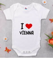 BK Kids I Love Vienna Tasarımlı Bebek Body Zıbın - Model 1