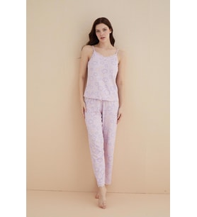 Kadın 80115-51 İp Askılı Pijama Takımı PEMBE