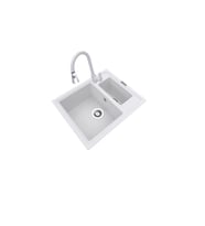 POLEX Cristalüx Granit Eviye P-04+Spiralli Beyaz