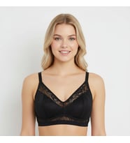Kadın Tül Dantelli Balensiz Spor Sütyen BB2099 (Siyah)