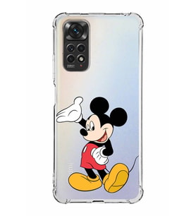 Xiaomi Redmi Note 11 Kamera ve Köşe Korumalı  Antishock Kapak Mickey Mouse Tasarımlı Şeffaf Kılıf