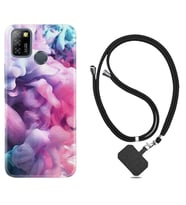 INFINIX Smart 4 5 6 Zero 8 S5 Pro Kılıf Boyun Askılı Silikon Pink Cloud 1305