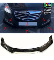 Opel insignia Beyaz Renkli Şeritli Dilli Ön Lip 4 Prç Parlak Siyah ABS 2010 - 2016