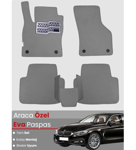 BMW 4 SERİSİ F36 GRANCOUPE (2014-2020) Uyumlu EVA Paspas Tam Set–Araca Özel,Su Geçirmez