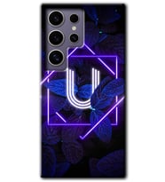 Galaxy S24 Ultra Kılıf HD Desen Baskılı Kılıf - Dark Neon Yaprak U Harfi