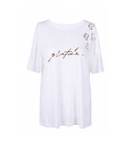 Trender Kelebek Baskı Ekru Kadın T-Shirt 26YDT1000097
