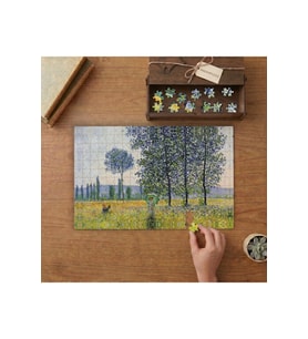 Claude Monet Kavaklar Altında Işıklar Tasarımı 240 parça Ahşap Puzzle Ahşap Kutuda MP06406