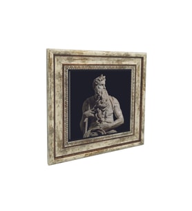 Musa'nın Hükmü Heykeli (Heykeltıraş: Michelangelo) Baskılı Taş Tablo 25X25