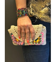 EL ÖRGÜSÜ MOTİFLİ İÇ ASTARLI EL ÇANTASI CÜZDAN KADIN CÜZDAN 24X13 CM