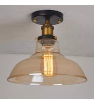 RİOLİGHT RETRO CAMLI PLOFONYER AVİZE CAM ÇAPI: 28CM (Siyah)