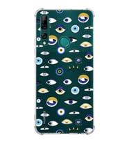 PrintiFy Huawei Y9 Prime 2019 Uyumlu Nazar Boncuğu 2 Baskılı Şeffaf Köşe Korumalı Antişok Kılıf