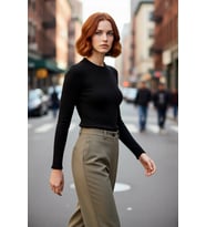 Kadın Polo Yaka Fitted Triko Kazak Uzun Kollu Şık ve Modern Tasarımıyla Günlük Kombinler İçin İdeal
