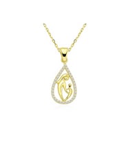 Gümüş Gold Damla Anne Çocuk Kolyesi CSR2180904