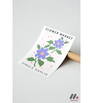 Flower Market Dahlia Posteri, Çerçevesiz Yüksek Kalite Duvar Afişi - Ev Dekorasyonu