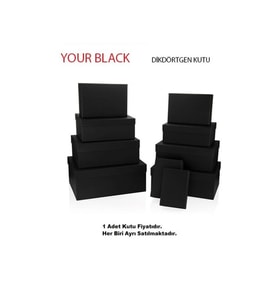 GIPTA YOUR BLACK DİKDÖRTGEN HEDİYE KUTUSU BX0894 A NO:01 120x180x70mm - TEKLİ