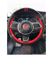 Fiat Fiorino Dikme Direksiyon Kılıfı Parlak Siyah Kırmızı Detaylı Kırmızı Çift Yüzük ve Dikiş 2022-2026