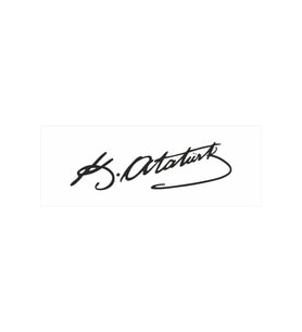 Kemal Atatürk Imzası Oto Sticker Siyah 30*9 Cm