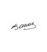 Kemal Atatürk Imzası Oto Sticker Siyah 30*9 Cm