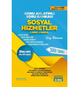 Emsal Yayınları Aöf Sosyal Hizmetler 1. Sınıf Güz Dönemi Konu Anlatımlı Soru Bankası Güncel Yeni Baskı (Çok Renkli)