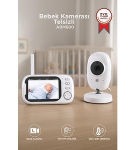 Torima Bebek Kamerası Telsiz Monitörlü Full Hd Smart Ip Güvenlik Kamerası ABM600 Beyaz
