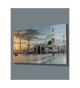 Miyrem Glasses Collection -A1^#  Mescidi-i Nebevi Uv Baskılı Cam Tablo (Çok Renkli)