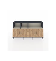 Hyperion Konsol 6 Raflı 4 Kapaklı 176x44x99 Antrasit-Çam/Aytaşı