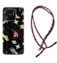 Xiaomi Poco X3 Pro M4 Pro X4 Pro C40 10C Kılıf Boyun Asklı Rasta Silikon Planet Animals 1771