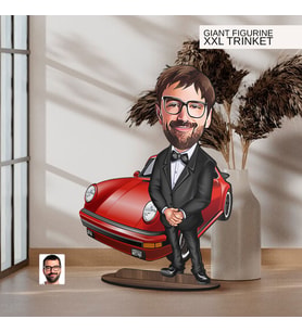 BK Gift Kişiye Özel Boss Baba Karikatürlü Büyük Boy Ahşap Biblo-9 Arkadaşa Hediye , Sevgiliye Hediye, Kişiye Özel Biblolar
