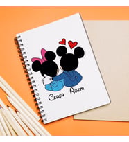 Mickey & Minnie Mouse Sevgili Çift Tasarımlı Defter Kişiye Özel