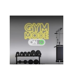 GYM MODE ON Yazılı ve Şekilli Neon Tabela