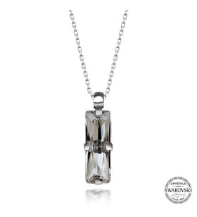 Swarovski Crystal Taşlı Baget Gümüş Kadın Kolye