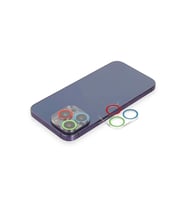 Newface Apple iPhone 13 Pro Renkli Kamera Lens Koruma Cam - Mavi-Yeşil