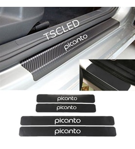 Picanto Karbon Kapı Eşiği Kaplama Sticker Yapıştırma (4 Adet) zz108