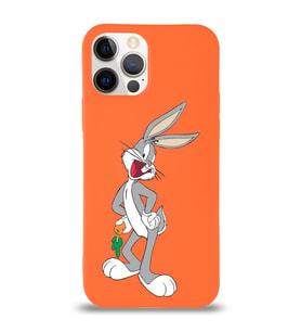Apple iPhone 12 Pro  Lansman Kılıf Bugs Bunny Tasarımlı Altı Kapalı İçi Kadife Kaplı  Kapak (Şeffaf)