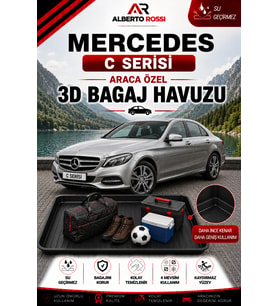 Mercedes C Serisi ( W 205 Kasa ) Plastik Setli 2014 - 2026 Araca Özel 3D Bagaj Havuzu