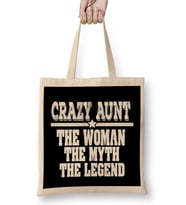 Crazy Aunt The Woman Myth Legend Funny Auntie Bez Çanta Uzun Saplı