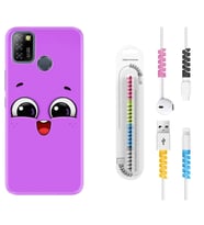 INFINIX Smart 4 5 6 Zero 8 S5 Pro Kılıf Kablo Koruma Spiral Silikon Purple Sweety 1717