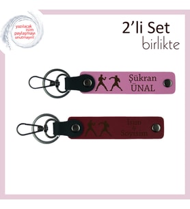 Ringin Kalbinde Yer Alan Tasarım, Fighter Temalı, Kişisel Anahtarlık Seti, Pembe-Bordo