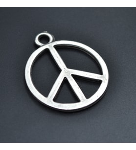 Peace Barış İşareti Kolye Ucu - Antik Gümüş Kaplama - Kod:110