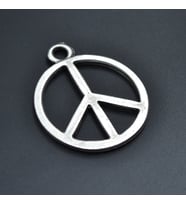 Peace Barış İşareti Kolye Ucu - Antik Gümüş Kaplama - Kod:110