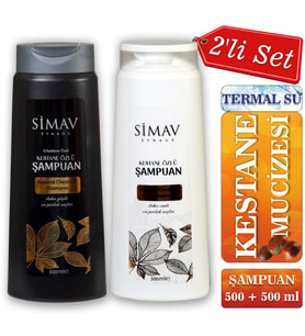 Simav Synaus Kestane Özlü ve Termal Sulu Şampuan Seti 2'li - 500 ml