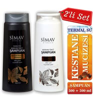 Simav Synaus Kestane Özlü ve Termal Sulu Şampuan Seti 2'li - 500 ml
